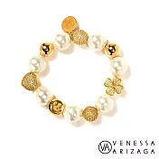 enessa Arizaga SEA OF SMILES 笑臉手鍊 鑲鑽愛心X幸運草X金球 珍珠手鍊