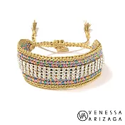 Venessa Arizaga SUNKISSED SHORES 粉藍X金色編織手鍊 璀璨滿鑽手鍊
