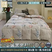 【京都手祚】石墨烯遠紅外線羽絲絨保暖冬被(單/雙 均一價/多款任選/保暖冬被/石墨烯被/棉被) 紅葉搖曳-單人5x7