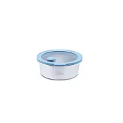 【CookPower 鍋寶】鮮盾pro系列可微波不鏽鋼保鮮盒450ml-圓形 藍