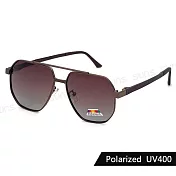 【SUNS】時尚飛行員偏光墨鏡 Polarized休閒駕駛墨鏡 彈簧鏡腳 防眩光 抗UV400 S970 茶框茶片