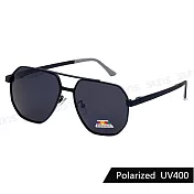 【SUNS】時尚飛行員偏光墨鏡 Polarized休閒駕駛墨鏡 彈簧鏡腳 防眩光 抗UV400 S970 黑框灰片