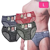 竹炭纖維男用三角內褲-6522-3件組 L 混色銷售