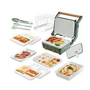 ★超值雙12★ 夾心陶瓷爐-綠色大全配組(含5款烤盤+玻璃蓋+收納架+料理3件組)CY-1624