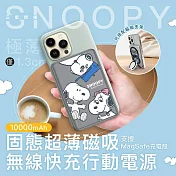 【正版授權】SNOOPY史努比 10000mAh 20W PD固態超薄磁吸無線快充行動電源 情人款(灰)