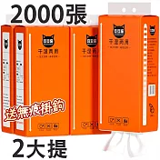 【豆豆貓】2入組大包紙巾 乾濕兩用抽紙 家用實惠裝面巾紙 壁掛式衛生紙  兩提（1000張*2）