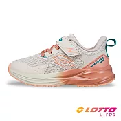 【LOTTO 義大利】童鞋 SPEED EVO 400 透氣輕量慢跑鞋 19cm 奶茶/粉橘