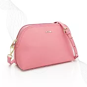 BERNIS貝爾尼斯-頭層牛皮手掌紋2way夾心貝殼包- 櫻花粉