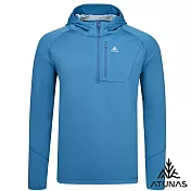 【ATUNAS 歐都納】男款SOLAR-FLEECE保暖刷毛長袖拉鍊連帽衫/帽T/大尺碼A1PS2554M- M 岩灰藍