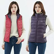 【遊遍天下】男女款90%雙面穿防風防潑水連帽羽絨背心GV22023 M 紫色