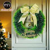 摩達客11吋森林雙綠漸層系金蔥彎絲聖誕花圈