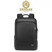 【ZENDAR】台灣總代理 限量3折 頂級高彈性防潑水商務休閒電腦後背包 里歐系列 全新專櫃展示品(黑色 男包)