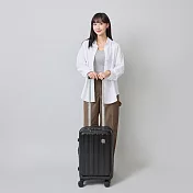 J II 20吋/前開式/PC箱體/Hinomoto靜音輪煞車功能/旅行箱/行李箱-9001-20 駿馬黑