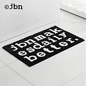 【jbn】復古字母印花防滑吸水地墊/浴室腳踏墊-50x80cm- 黑