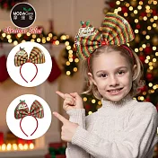 摩達客-聖誕可愛大蝴蝶結髮箍 -耶誕派對交換禮物-顏色可選 紅綠金色