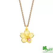 幸運草金飾 櫻花盛典黃金墜子  送玫瑰鋼項鍊