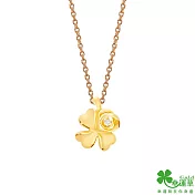 幸運草金飾 在你身邊黃金墜子  送玫瑰鋼項鍊