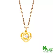 幸運草金飾 唯一的愛黃金墜子  送玫瑰鋼項鍊