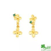 幸運草金飾 花開金桂黃金耳環