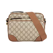GUCCI GG Emblem 中款前口袋拉鍊斜背包 (烏木/深棕色)