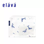 Elava 韓國 多功能包巾/蓋毯 90x90cm - 絲柔款 - 蔚藍鯨魚