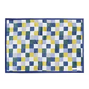 日本丸真 SOU SOU 京都新和風日本製毛毯   藍黃格