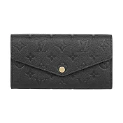 LV Monogram Sarah 牛皮壓紋發財長夾 (黑色)