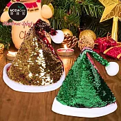 摩達客-驚艷雙色亮片一撥變色聖誕帽-款式可選-交換禮物耶誕派對推薦 紅綠雙色