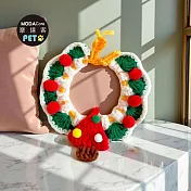 摩達客寵物-紅綠編織小小聖誕樹領巾圍巾圍脖圍兜兜-多尺寸可選-耶誕派對裝扮_中小型貓狗適用 XS