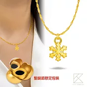 【TLH】聖誕節禮物 黃金項鍊 浪漫雪花 純金999 約重0.69錢±0.05 (附卡片 送禮 交換禮物)