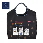 日本進口 kusuguru 撥水加工3 way喵星人刺繍手提袋 黑色