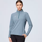 【荒野wildland】女彈性雙面刷毛PILE機能保暖衣225霧青色 2XL 225霧青色