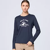 【荒野wildland】女彈性圓領暖感印花機能衣181夜空藍 S 181夜空藍