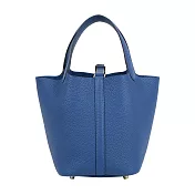 HERMES Picotin Lock 18cm PM手提小水桶 (淡金釦/扎染藍)
