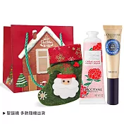 L’OCCITANE 歐舒丹 聖誕暖心呵護組[護手霜(多款可選)+乳油木指緣修護油]-公司貨 牡丹