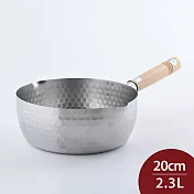 YOSHIKAWA吉川 不鏽鋼雪平鍋 日本製 泡麵鍋 (電磁爐 IH爐可用) 木柄 20cm 2.3L