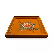 【C’est Chic】水仙文石楊木手繪方茶盤-幅27cm-4色可選 風化橙