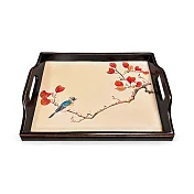 【C’est Chic】朝霞鳥鳴手繪楊木方茶盤-幅43cm-4色可選 風化白