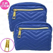 ESTEE LAUDER 雅詩蘭黛 藍色方形化妝包*2(公司貨)