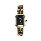 CHANEL Premiere 經典黑色皮穿金鍊首映錶 M_展示品