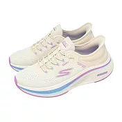 Skechers 慢跑鞋 Go Run Elevate 2.0 Slip-Ins 女鞋 白 紫 緩衝 彈性鞋帶 運動鞋 129006NAT