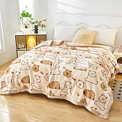 新款加厚雙面絨毛毯棉被150*200CM(冬被/保暖毛毯/毛毯/蓋毯/棉被/加大毛毯/暖暖被) 水豚君