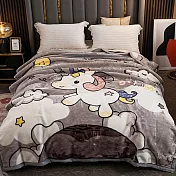 新款加厚雙面絨毛毯棉被150*200CM(冬被/保暖毛毯/毛毯/蓋毯/棉被/加大毛毯/暖暖被) 尋夢-灰