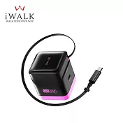 【iWALK】FLEX 隨拉充 65W 氮化鎵充電器 自帶伸縮線70CM 黑粉撞色