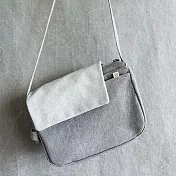 濁河良品 | 撞色郵差小包 - 紳士灰