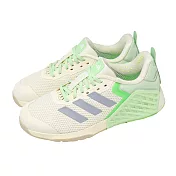 adidas 訓練鞋 Dropset 3 Trainer W 女鞋 米銀 綠 緩震 健身 透氣 運動鞋 愛迪達 JR1673
