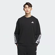 ADIDAS WORD FT CREW 男 圓領套頭衫-KB3658 L 黑色