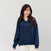 好我_Ruth有領刷毛保暖長袖厚磅T恤 FREE 丈青