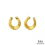 【點睛品】幸運馬蹄鐵 黃金耳環(一對)