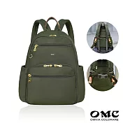 【OMC】必buy寬側袋附胸扣旅行休閒後背包03531A( 經典綠